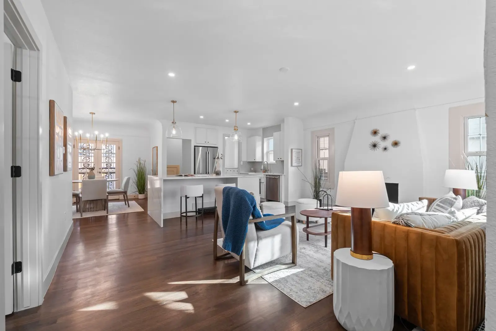 Open living area in a brick Tudor